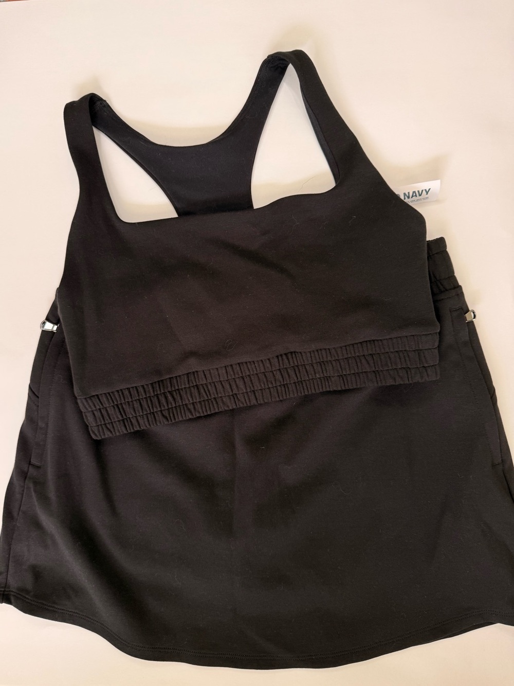 Old Navy Black Active Tank with Built-In Shelf Bra and Athletic Skirt Set